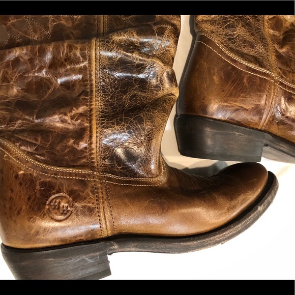 DOUBLE-H WOMENS WESTERN BOOT-VINTAGE BROWN LEATHER - Picture 5 of 8